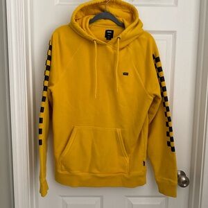 Vans Bold Yellow Hoodie with Black Checkered Sleeves